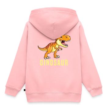 dinosaure - Sweat Premium à capuche enfant bio - rose - Dos - AI Model Kid Female (0cm)