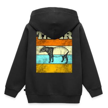 Tapir - Sweat Premium à capuche enfant bio - noir - Dos - AI Model Kid Male (0cm)