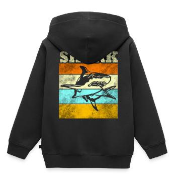 Hai - Kinder Premium Organic Hoodie - Schwarz - Hinten - AI Model Kid Male (0cm)