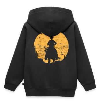 cow-boy - Sweat Premium à capuche enfant bio - noir - Dos - AI Model Kid Male (0cm)