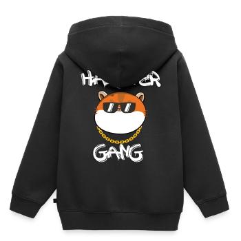 Hamster Gang - Sweat Premium à capuche enfant bio - noir - Dos - AI Model Kid Male (0cm)