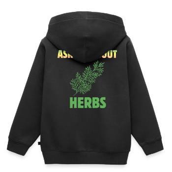 Herbalist Ask Me About Herbs Natural Healing Plant - Sweat Premium à capuche enfant bio - noir - Dos - AI Model Kid Male (0cm)