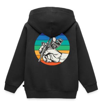 Tatouage tatouage artiste - Sweat Premium à capuche enfant bio - noir - Dos - AI Model Kid Male (0cm)