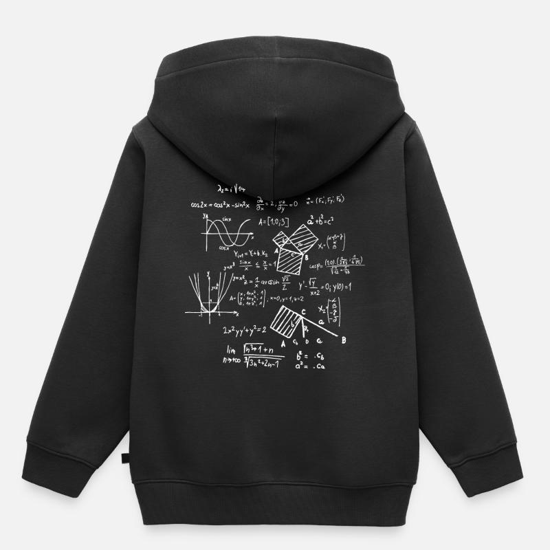 Mathématiques Mathématiques Mathématiciens Formules mathématiques - Sweat Premium à capuche enfant bio - noir