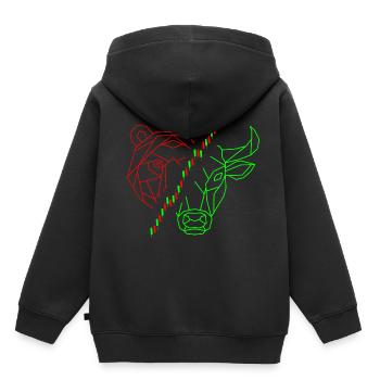 Bulle Bär Chart Investor - Kinder Premium Organic Hoodie - Schwarz - Hinten - AI Model Kid Male (0cm)