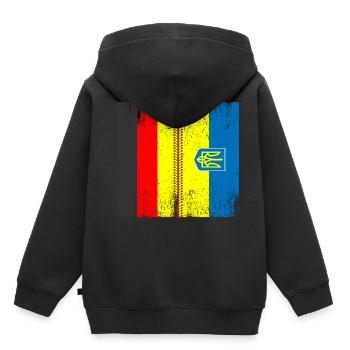 Deutsch Ukraine Flagge Ukraine Deutschland - Kinder Premium Organic Hoodie - Schwarz - Hinten - AI Model Kid Male (0cm)
