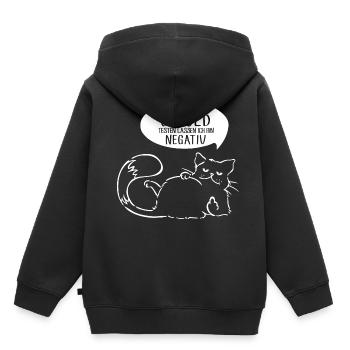 Ich habe meine Geduld testen lassen bin negativ - Kinder Premium Organic Hoodie - Schwarz - Hinten - AI Model Kid Male (0cm)