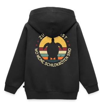 Zuhause Ist Wo Meine Schildkröten Sind - Kinder Premium Organic Hoodie - Schwarz - Hinten - AI Model Kid Male (0cm)