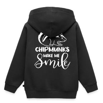 Streifenhörnchen bringen mich zum Lächeln - Kinder Premium Organic Hoodie - Schwarz - Hinten - AI Model Kid Male (0cm)