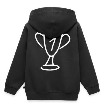 Coupe Dessin Gagner Croquis Blanc - Sweat Premium à capuche enfant bio - noir - Dos - AI Model Kid Male (0cm)