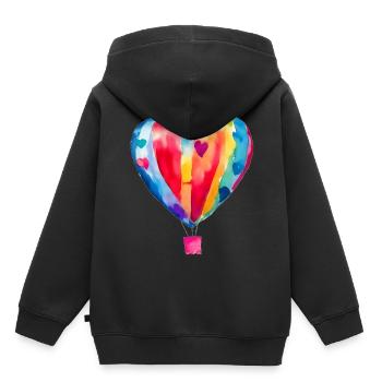 Ballon - Kinder Premium Organic Hoodie - Schwarz - Hinten - AI Model Kid Male (0cm)