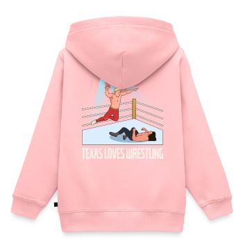 Conception de lutte au Texas pour les fiers fans du Texas - Sweat Premium à capuche enfant bio - rose - Dos - AI Model Kid Female (0cm)