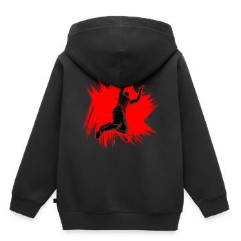basket-ball - Sweat Premium à capuche enfant bio - noir - Dos - AI Model Kid Male (0cm)