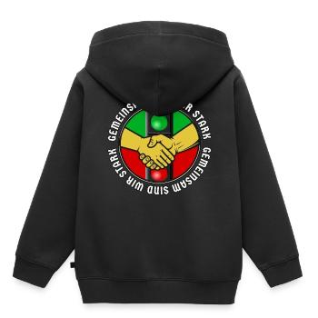 Ensemble, nous sommes forts - Sweat Premium à capuche enfant bio - noir - Dos - AI Model Kid Male (0cm)