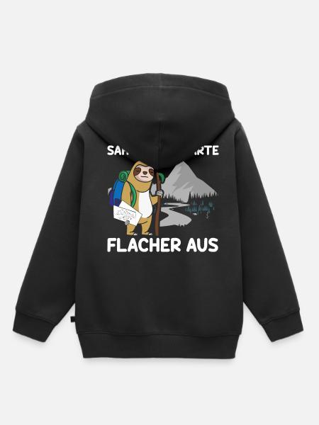 Sah Auf Der Karte Flacher Aus Faultier - Kinder Premium Organic Hoodie - Schwarz
