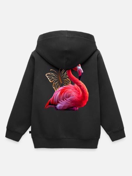 Flamingo - Kinder Premium Organic Hoodie - Schwarz