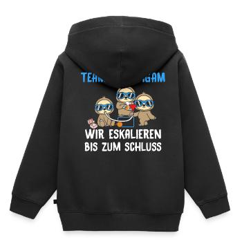 Groom d'équipe - Sweat Premium à capuche enfant bio - noir - Dos - AI Model Kid Male (0cm)