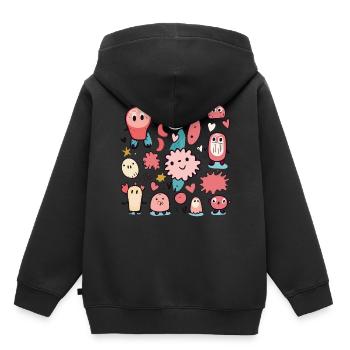 little monsters - Kinder Premium Organic Hoodie - Schwarz - Hinten - AI Model Kid Male (0cm)
