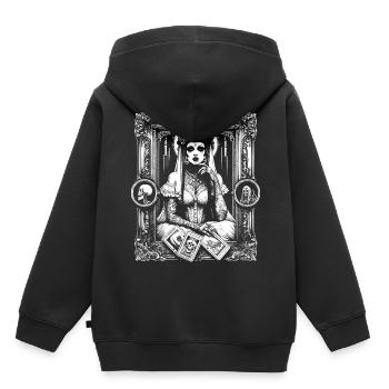 Tableau victorien tarot - Sweat Premium à capuche enfant bio - noir - Dos - AI Model Kid Male (0cm)