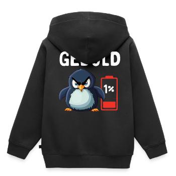 Geduld 1% Pinguin Bürohumor - Kinder Premium Organic Hoodie - Schwarz - Hinten - AI Model Kid Male (0cm)