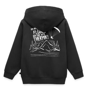 Ich Brauche Keine Flügel Nur Eine Gute Thermik - Kinder Premium Organic Hoodie - Schwarz - Hinten - AI Model Kid Male (0cm)