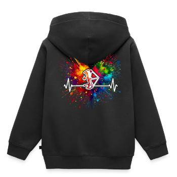 Bogenschießen Herzschlag - Kinder Premium Organic Hoodie - Schwarz - Hinten - AI Model Kid Male (0cm)