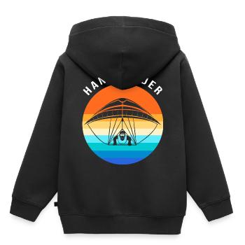 Gleitschirm Gleitschirmflieger Gleitschirmfliegen - Kinder Premium Organic Hoodie - Schwarz - Hinten - AI Model Kid Male (0cm)