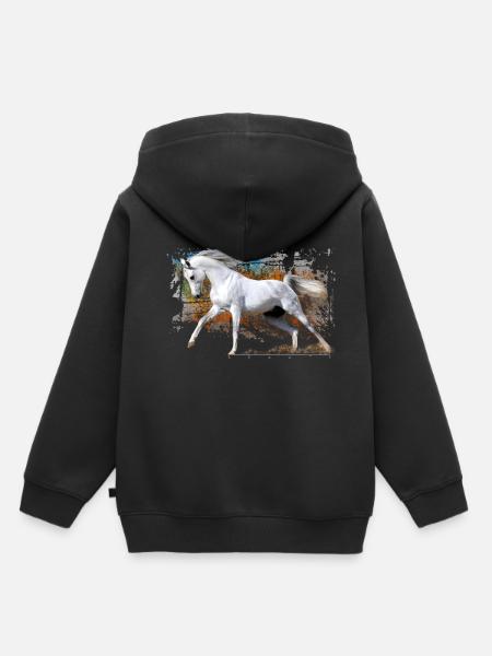 pferd - Hoodie Premium barn ekologisk - svart
