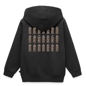 Guitar Chord Chart Sheet Music Teacher - Kids Premium Organic Hoodie - black - Back - AI Model Kid Male (0cm)