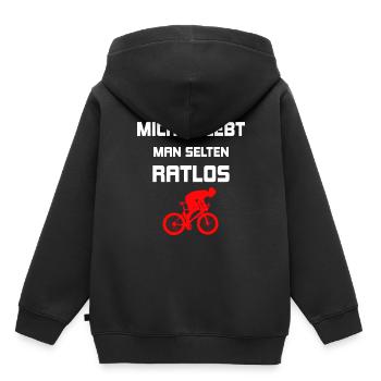 Fahrrad - Kinder Premium Organic Hoodie - Schwarz - Hinten - AI Model Kid Male (0cm)