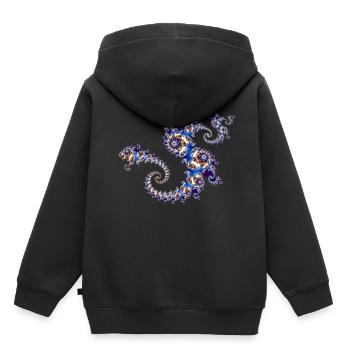Julia Fraktal - Sweat Premium à capuche enfant bio - noir - Dos - AI Model Kid Male (0cm)