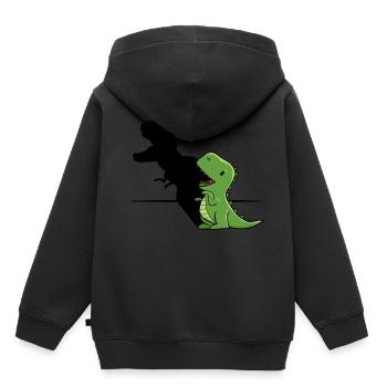 T Rex Shadow TRex With Screaming Shadow - Kinder Premium Organic Hoodie - Schwarz - Hinten - AI Model Kid Male (0cm)