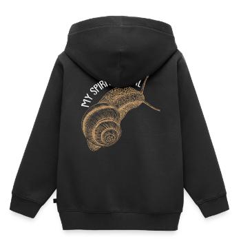 Schnecke mein Lieblingstier mein Spirit - Kinder Premium Organic Hoodie - Schwarz - Hinten - AI Model Kid Male (0cm)