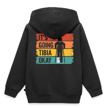 Jeu de mot pour quelqu’un avec un - Sweat Premium à capuche enfant bio - noir - Dos - AI Model Kid Male (0cm)
