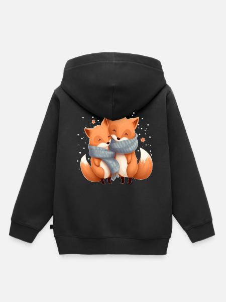 Füchse - Kinder Premium Organic Hoodie - Schwarz