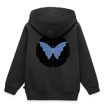 Géométrie sacrée papillon - Sweat Premium à capuche enfant bio - noir - Dos - AI Model Kid Male (0cm)
