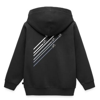 Fahrräder mit Streifen - Kinder Premium Organic Hoodie - Schwarz - Hinten - AI Model Kid Male (0cm)