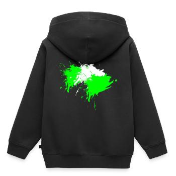 Klecks Fleck Flecke Weiß Hellgrün Vektor Design - Kinder Premium Organic Hoodie - Schwarz - Hinten - AI Model Kid Male (0cm)