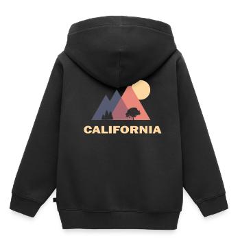 Californie - Sweat Premium à capuche enfant bio - noir - Dos - AI Model Kid Male (0cm)
