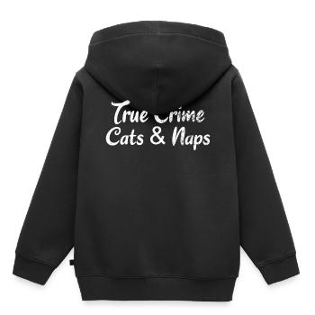 TRUE CRIME: True Crime Cats & Naps - Sweat Premium à capuche enfant bio - noir - Dos - AI Model Kid Male (0cm)