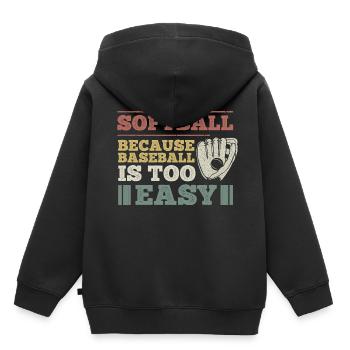 Softball Spruch für einen Softball-Spieler - Kinder Premium Organic Hoodie - Schwarz - Hinten - AI Model Kid Male (0cm)