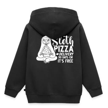 Faultier Pizza Lieferung Pizzeria Italienisch - Kinder Premium Organic Hoodie - Schwarz - Hinten - AI Model Kid Male (0cm)