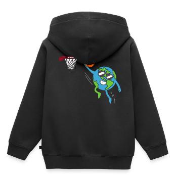 La Terre joue au basketball Jour de la Terre Jour de la Terre - Sweat Premium à capuche enfant bio - noir - Dos - AI Model Kid Male (0cm)