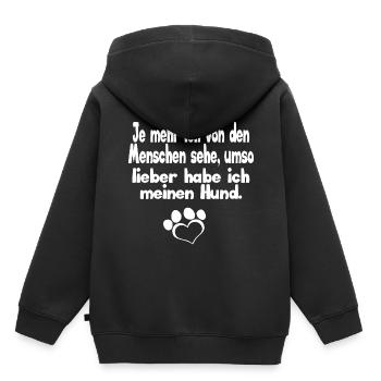 Hundeliebe ! - Kinder Premium Organic Hoodie - Schwarz - Hinten - AI Model Kid Male (0cm)