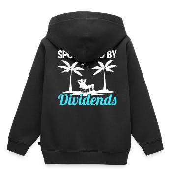 Gesponsord door Dividend Shareholder Stock Market - Kinder Premium hoodie biologisch - zwart - Achter - AI Model Kid Male (0cm)
