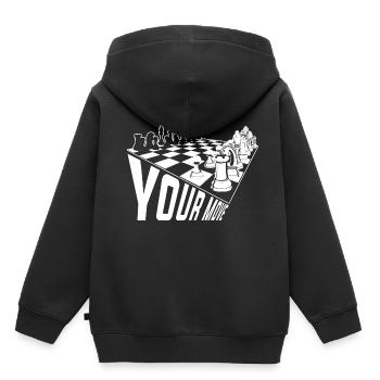 Schachmatt Schachfigur Schach - Kinder Premium Organic Hoodie - Schwarz - Hinten - AI Model Kid Male (0cm)