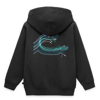 Audio Kabel Welle Elektro Musiker Tontechniker - Kinder Premium Organic Hoodie - Schwarz - Hinten - AI Model Kid Male (0cm)