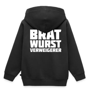 Bratwurst Verweigerer Bratwurst Pflicht Gegner - Kinder Premium Organic Hoodie - Schwarz - Hinten - AI Model Kid Male (0cm)