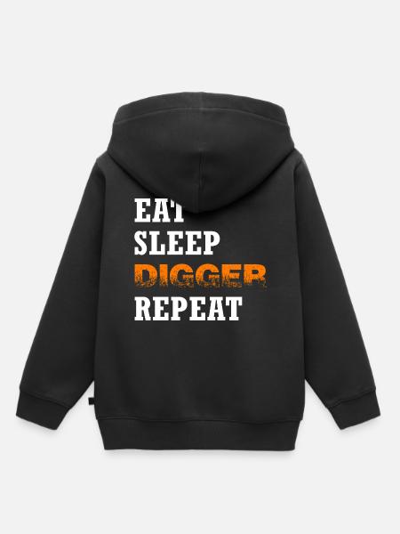 Bagger Baggerschaufel Baggerfahrer "digger" - Kinder Premium Organic Hoodie - Schwarz