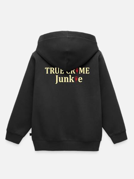 TRUE CRIME: True Crime Junkie - Kinder Premium Organic Hoodie - Schwarz